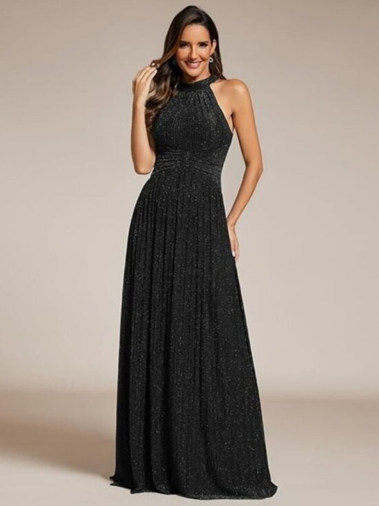 Ever Pretty Dresses & Skirts - EVER PRETTY Black Floor Length Halter Evening Gown Size 6